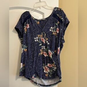 Daniel Rainn Large Candice Pleat Detail Surplice Knit Top Size Large